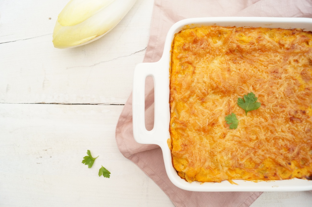 Lasagne met pompoen en witloof Lasagne met pompoen en witloof low FODMAP gezonde maaltijd