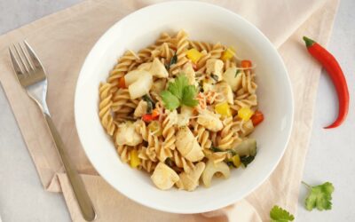 Pasta pollo picante