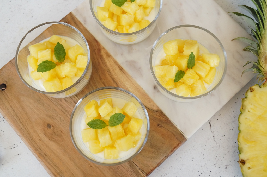 Yoghurt met ananas en gember Yoghurt met ananas en gember low FODMAP tussendoortje