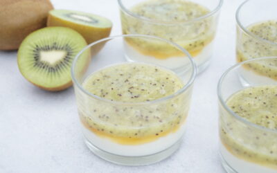 Yoghurt met gember, honing en kiwi